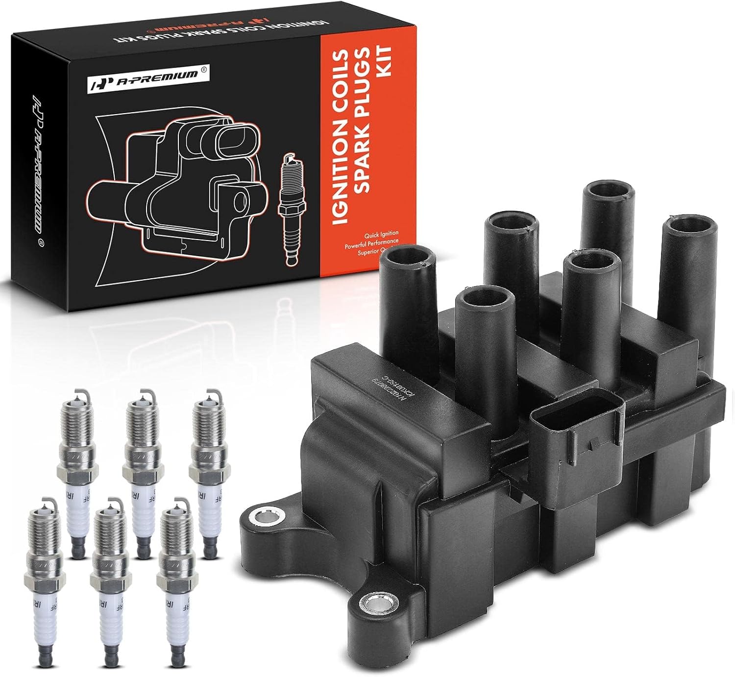 A-Premium Ignition Coils and Spark Plugs Kits Compatible with Ford Taurus 2001-2006, Ranger 2001-2004 & Mazda B3000 2001 & Mercury Sable 2001 2003-2005, 3.0L