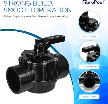 FibroPool 2-Way Pool Diverter Valve - Posi-Close - 2 in - PVC