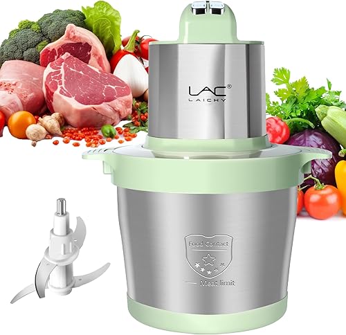 Procesadores de alimentos de gran capacidad para 24 tazas, picadora de carne y verduras con cuenco de acero inoxidable, 3 velocidades, 4 cuchillas
