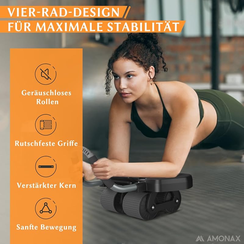Amonax Hasizom Roller Kerékkel, Párnázott Térdrögzítővel, Férfiaknak és Nőknek