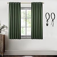 Vista 44 de SHINELAND Cortinas opacas de 102 pulgadas para sala de estar, cortinas opacas con pestaña trasera de 102 pulgadas de largo para dormitorio