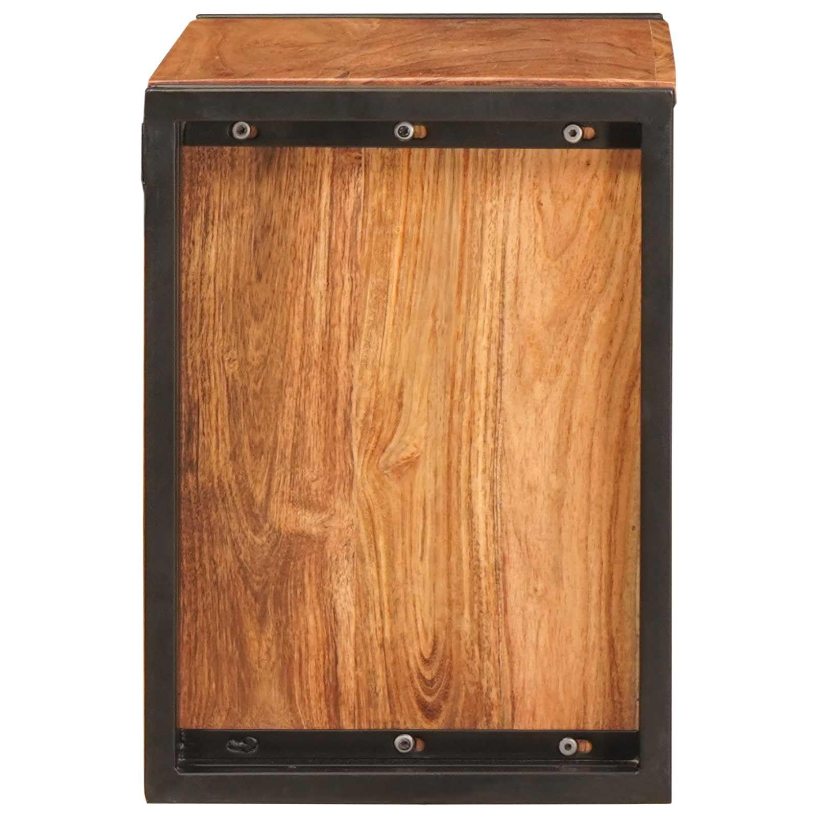 Estantería para vino montada en la pared, madera maciza de acacia 100 x 45 x 33 cm, color marrón, diseño industrial con marco de hierro para un almacenamiento estable y un encanto rústico