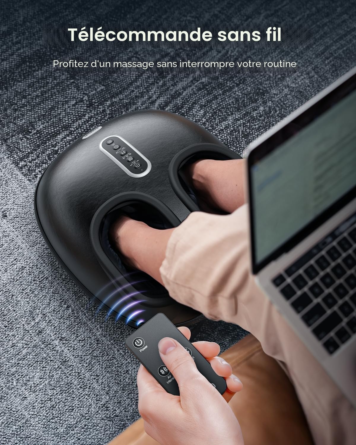 RENPHO Appareil de massage des pieds avec chaleur Nouvelle version 2026, Shiatsu massage des pieds, 3 modes et niveaux de compression d’air, cadeaux pour femmes et hommes,jusqu’à la pointure 46