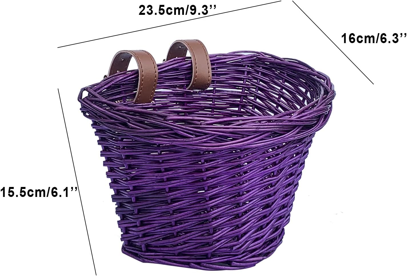 AVASTA Wicker Kids Bike Basket for 12,14,16,18,20 inch Girls Bikes, Scooters, Tricycle, Kids Bicycle Accessories, Come with Leather Straps, Multiple Colors : Everything Else