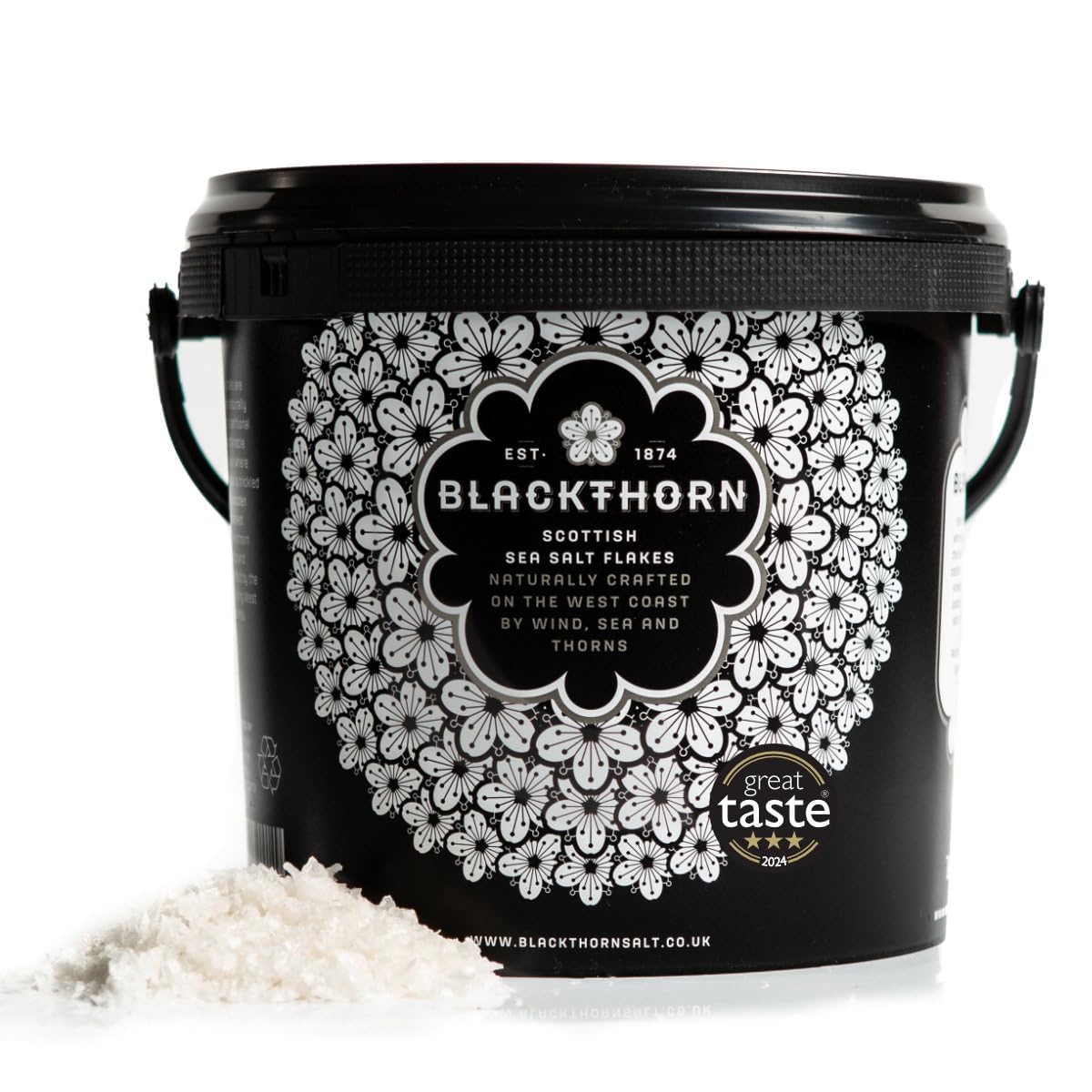 Blackthorn Scottish Gourmet Sea Salt Flakes - Natural and Unrefined - Sustainable Production - Mineral Rich Vegan - 1.4kg