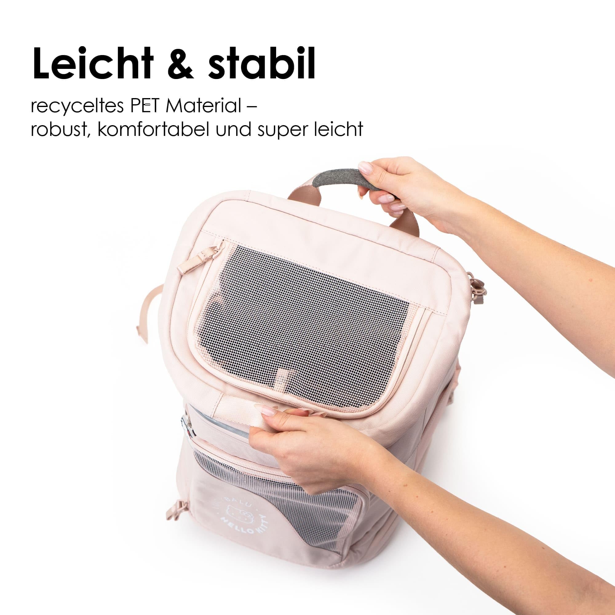 LucyBalu® HOP-ON Premium Katzenrucksack mit Fenster | Katzentransporttasche | Katzenbox | Katzen Transport Rucksack aus recycelten Materialien | Rucksack für Katzen zum Transport | Anthrazit