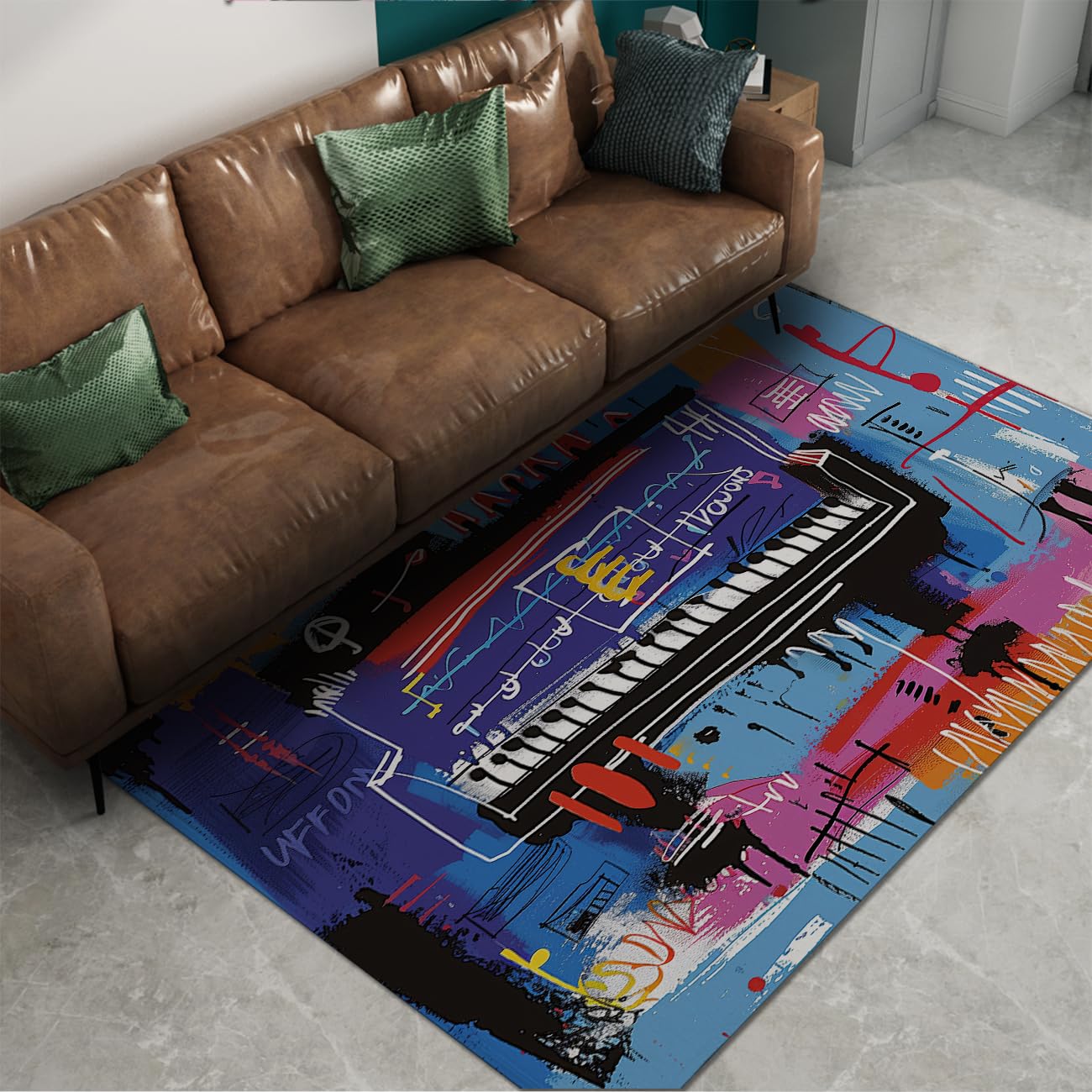 Tapis thème musique doux et douillet haut de gamme pour intérieur chic