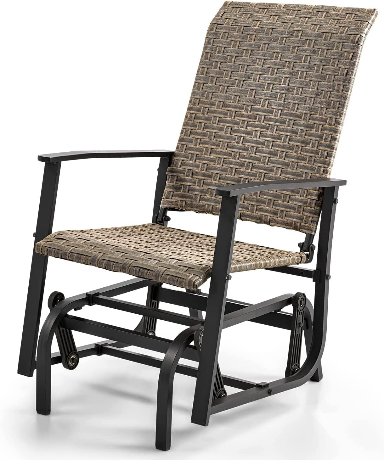 Amazon.com : MELLCOM Outdoor Glider Chair with Sturdy Steel Frame,1 Set ...