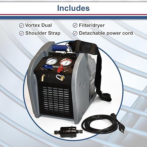 Miniatura 5 de Inficon 714-202-G1 - Máquina de recuperación dual de refrigerante Vortex, 1 HP, 120V