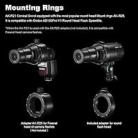 Vista 4 de Godox Ak-R21 Kit de accesorios de proyección de flash cónico Snoot con lente de 2.559 in y juego de transparencia de 10 piezas con tornillo de 1/4