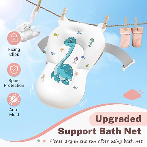 Vista 55 de AVIDOR Bañera para bebé, bañera plegable para recién nacidos a niños pequeños, bañera esencial duradera, bañera portátil de viaje con cojín suave