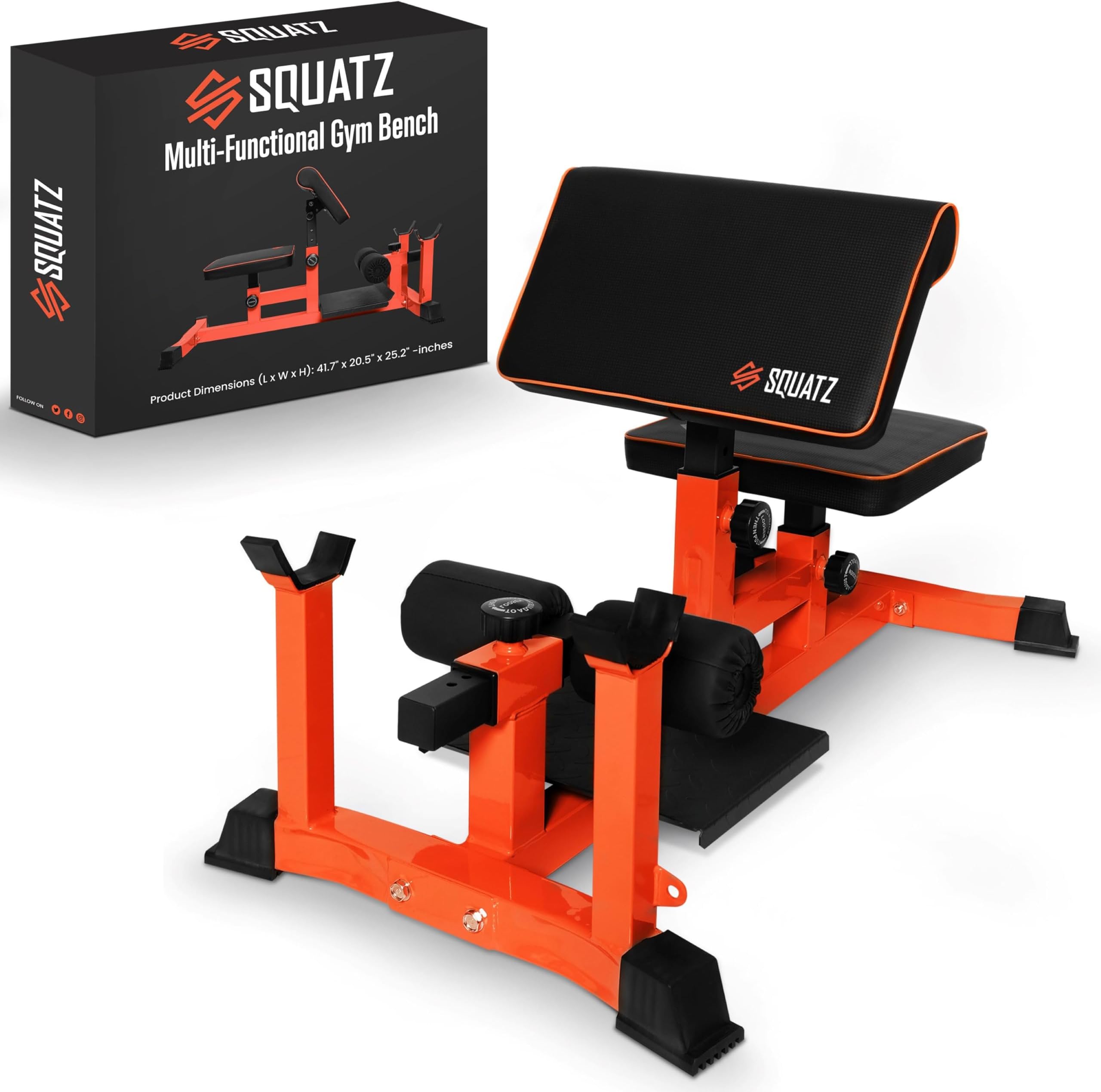 SQUATZ Sissy Squat Machine, Foldable Squatting Bench for Home Office Gym Workout Station and Leg Press Exercise, Designed to Train Abs, Thighs, Multifunctional Equipment for Fitness and Training