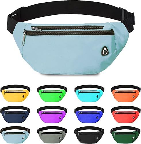 Miniatura 20 de Riñonera cruzada para mujeres y hombres, riñonera deportiva resistente al agua, bolsa de cinturón para viajes, senderismo, correr negro,