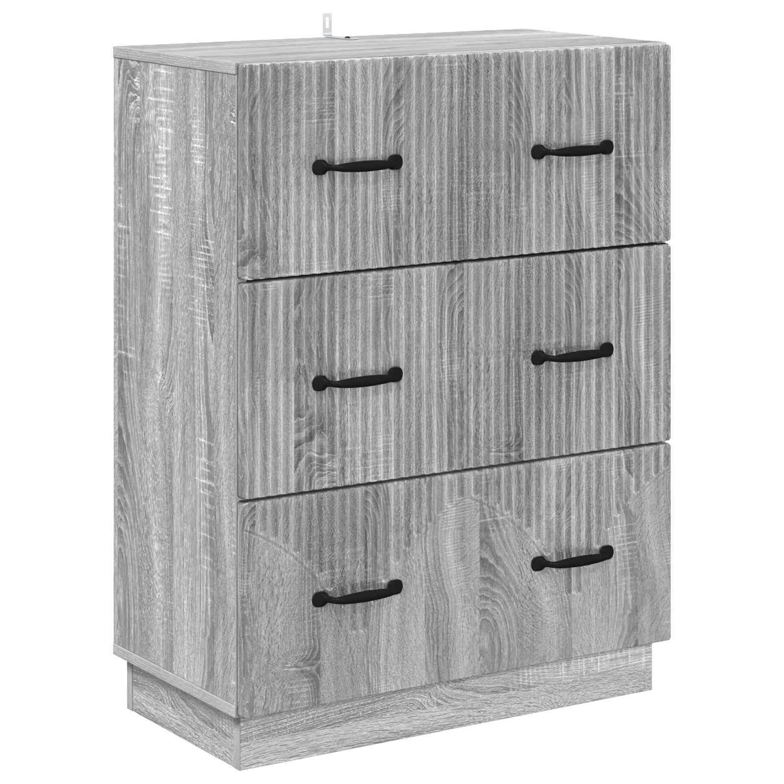 Cómoda de madera gris para organizar el salón y mantener el orden en el pasillo