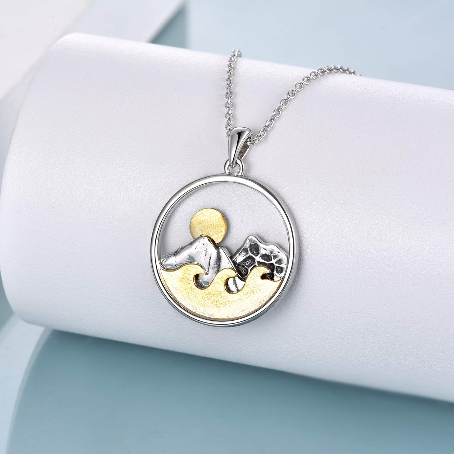 YFN Mountain Necklace for Women Sterling Silver Mountain Pendant Necklace Nature Jewelry Gift for Skiers, Hikers, Campers, Climbers and Nature Lovers - Image 2