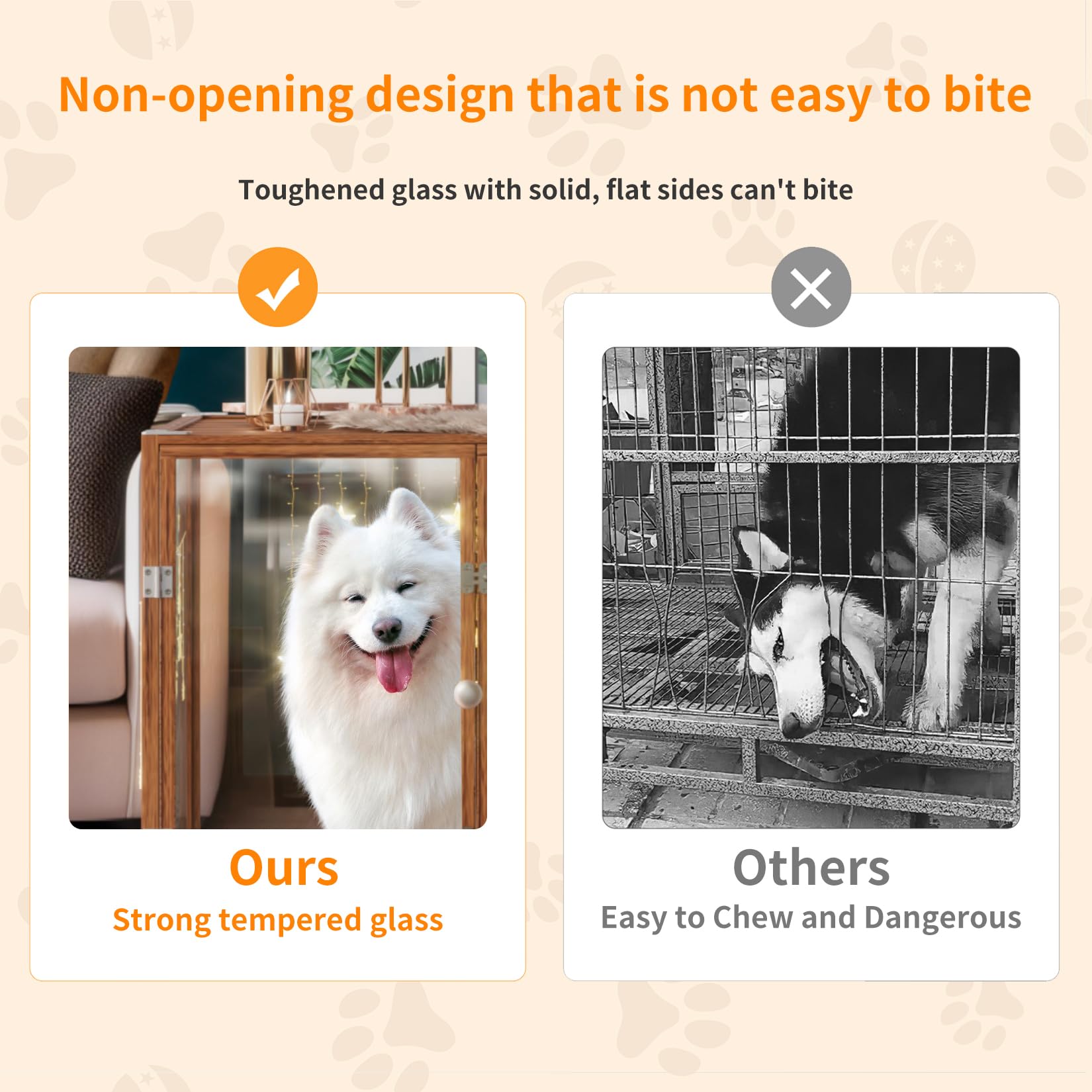 Meuble Cage Chien Intérieur Transparent: 76x58.5x66.5cm Caisse pour Petit Chien en Verre Trempé avec Cadre en Alliage d'Aluminium sur Roulette - Cages Chiens avec 3 Porte et Plateau Amovible