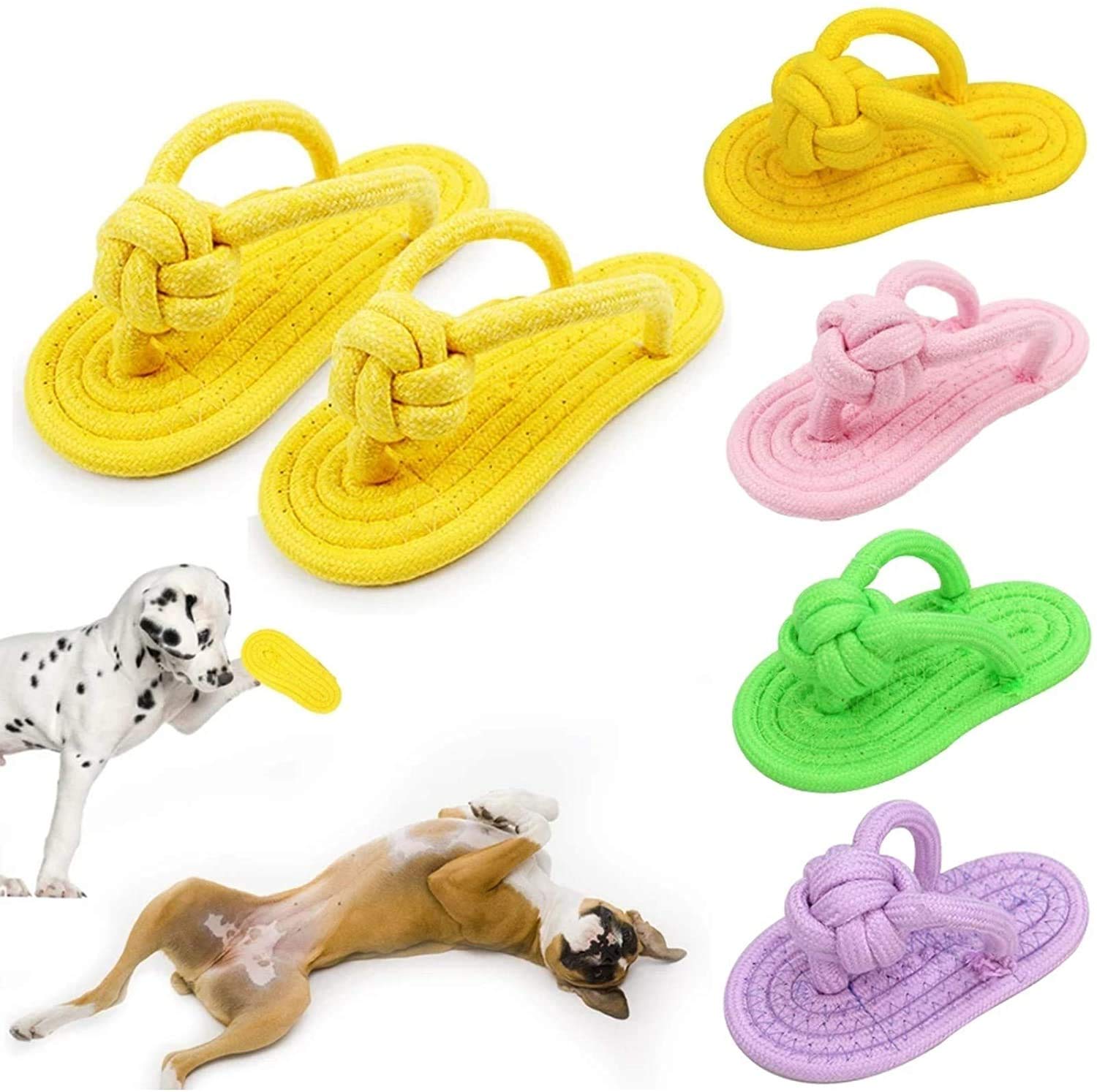 Pet Believe Pet Chew Toys Slipper Shaped Shoes Natural Cotton Rope Teething Playing Fun Toy Sandal for Cat Dog Puppy Supplies (Combo of 2) - Color May Vary (B0869JN1ZR) Amazon Price History, Amazon Price Tracker