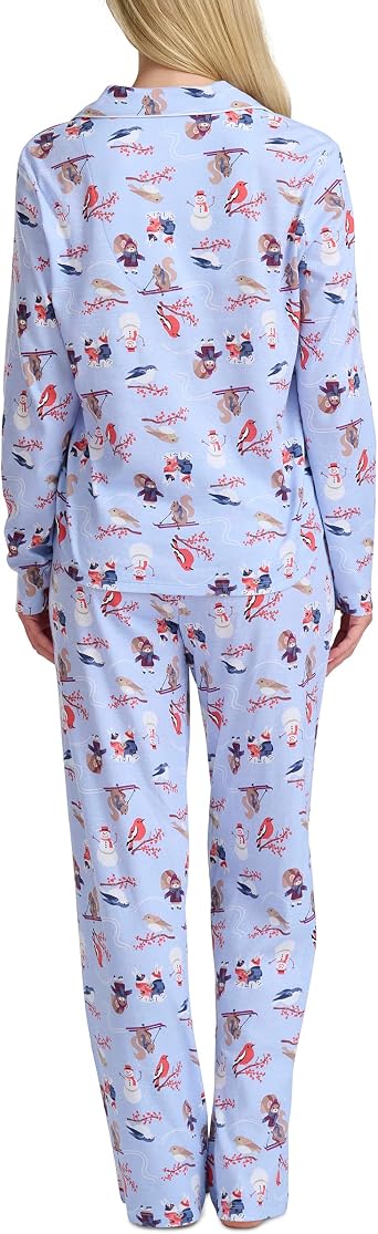 Karen Neuburger Women's Long Sleeve Notch Collar Girlfriend Pajama Set