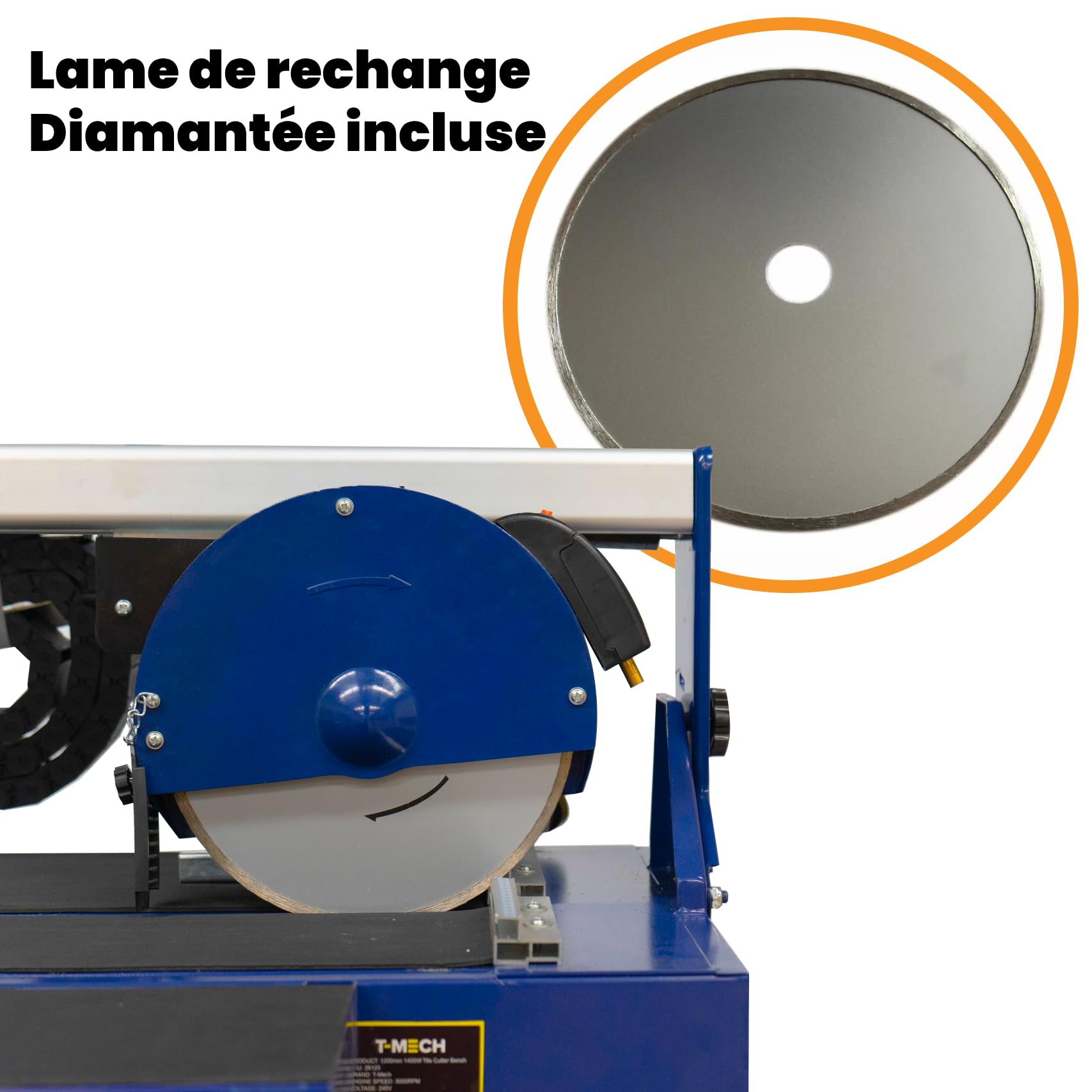 Scie à Carrelage sur Table de Sciage de 720mm, Coupe Carreaux Électrique, Scie de Table, Moteur Robuste de 800W, Angle de couple 0-45°, Portable [2x Lames Diamantées & Laser Guide de Coupe INCLUS]