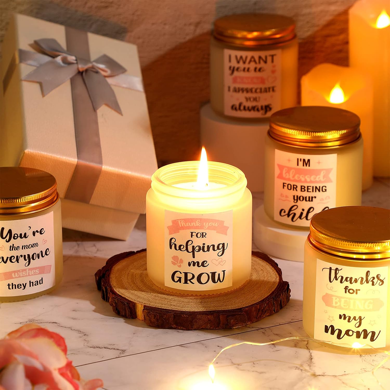 10 Pack Mom Candle Gifts Bulk Best Mom Ever Scented Wax Candles Remember I Love You Mom Appreciation Gifts from Daughter Son for Women Birthday Mother's Day, 10 Scents