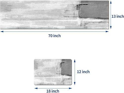 Miniatura 7 de Mcalk Juego de 6 manteles individuales y camino de mesa gris oscuro, manteles individuales de tela para interiores para cocina, manteles