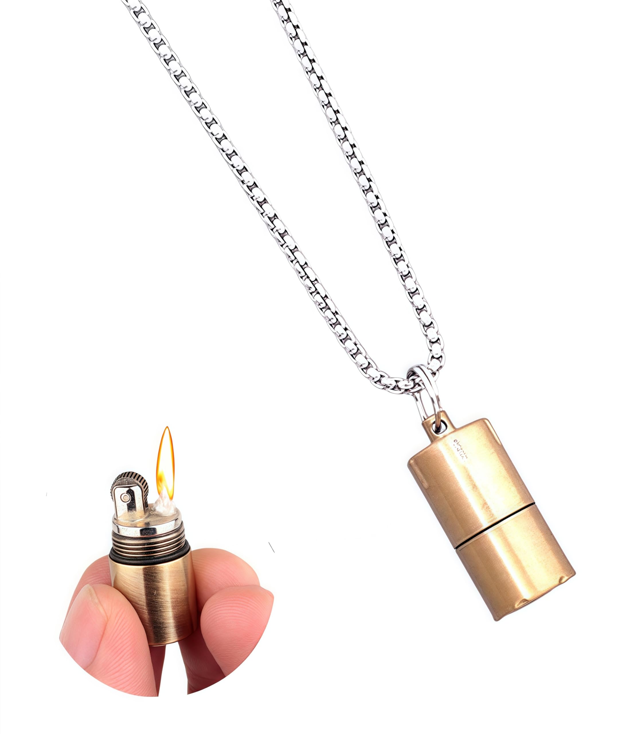 Vintage Trench Lighter Cool Lighters Flint Wheel Lighter Fluid Refillable Kerosene for Men Dad (Gold)