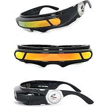 Futuristic Space Alien Costume Party Cyclops Shield Colored Mirror Mono Lens Wrap Sunglasses