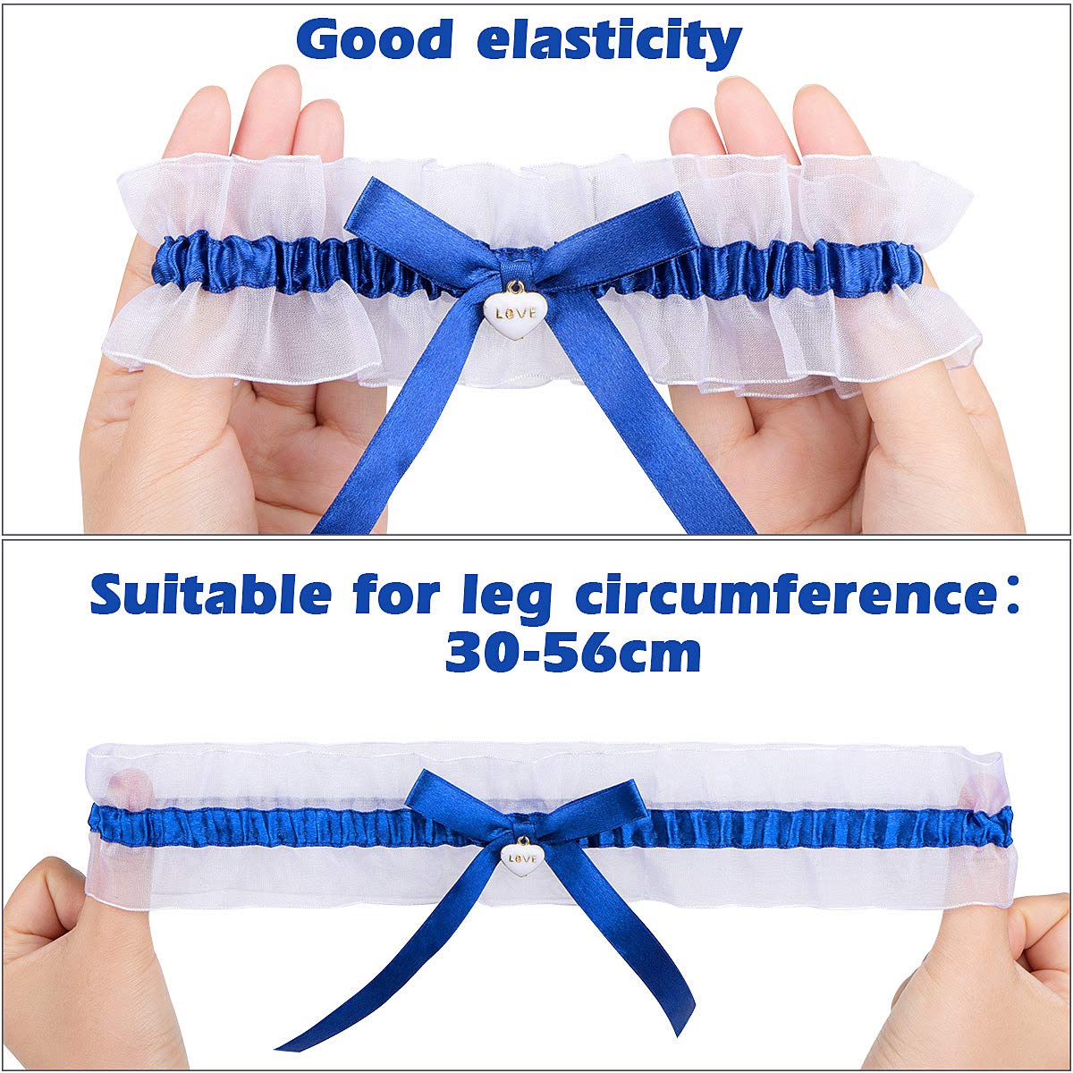 Dadabig 1 Pcs Giarrettiere di Pizzo Reggicalze da Sposa in Pizzo per Donna Reggicalze da Sposa in Pizzo per Donna da Sposa Fasce Cosce Pizzo Giarrettiera da Sposa Nuziale con Colore Blu