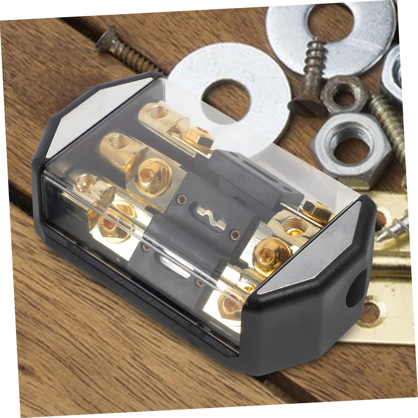 Blocco Fusibili Audio Auto 3 Vie 100a Plastica Rame Nero
