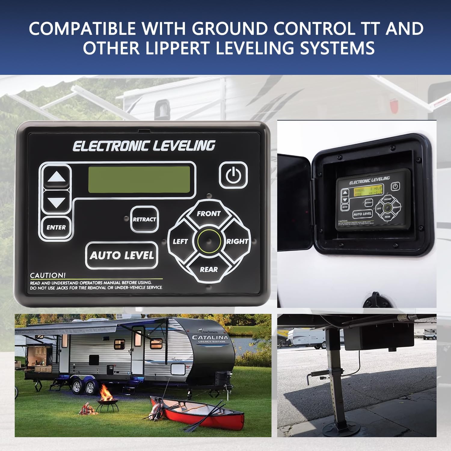 Lippert RV 5th Wheel & Travel Trailer Leveling System - Electronic LCI Control Panel With Touchpad Auto-Leveling