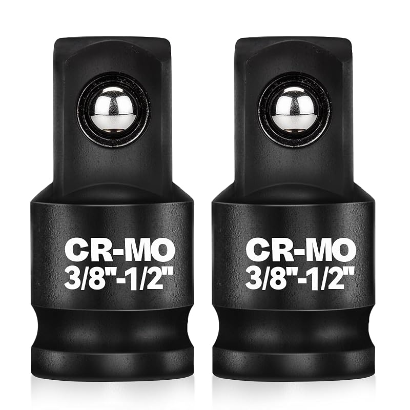 Kit de Adaptadores Redutores para Soquete de Impacto NEATABY, 9,5 mm Fêmea para 12,7 mm Macho, Aço CR-MO, 2 peças