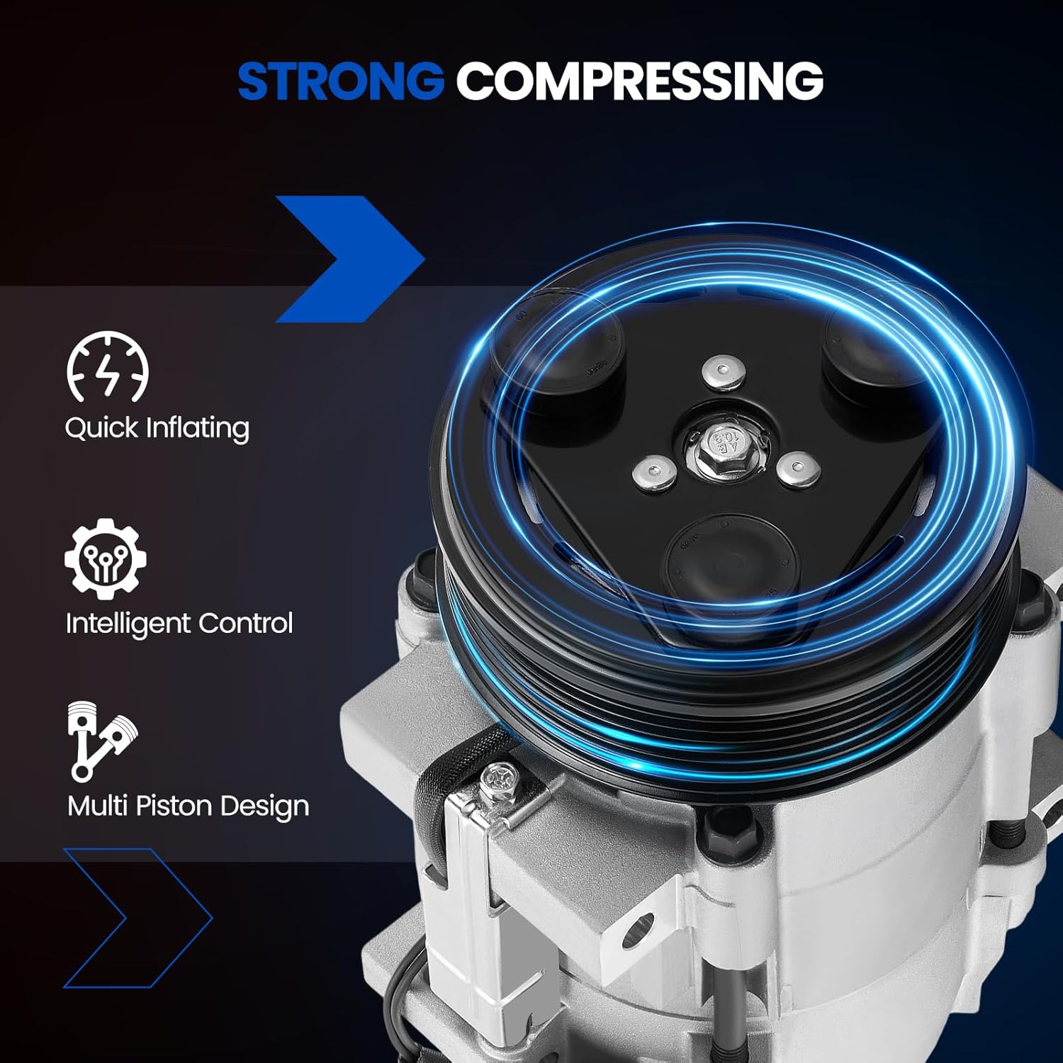 68182 Air Conditioning AC Compressor with Clutch Compatible with Dodge Ram 2500 3500 4000 4500 5500, 2006-2009, L6 5.9L 6.7L DIESEL