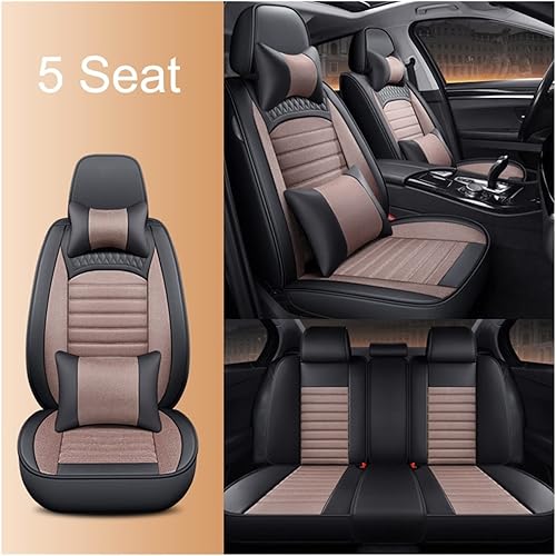 LEIJMA Funda universal de 5 asientos de cuero lino compatible con Mazda 3 CX-5 2 5 6 GG CX-3 CX-4 CX-7 Accesorios de automóvil Detalles interiores