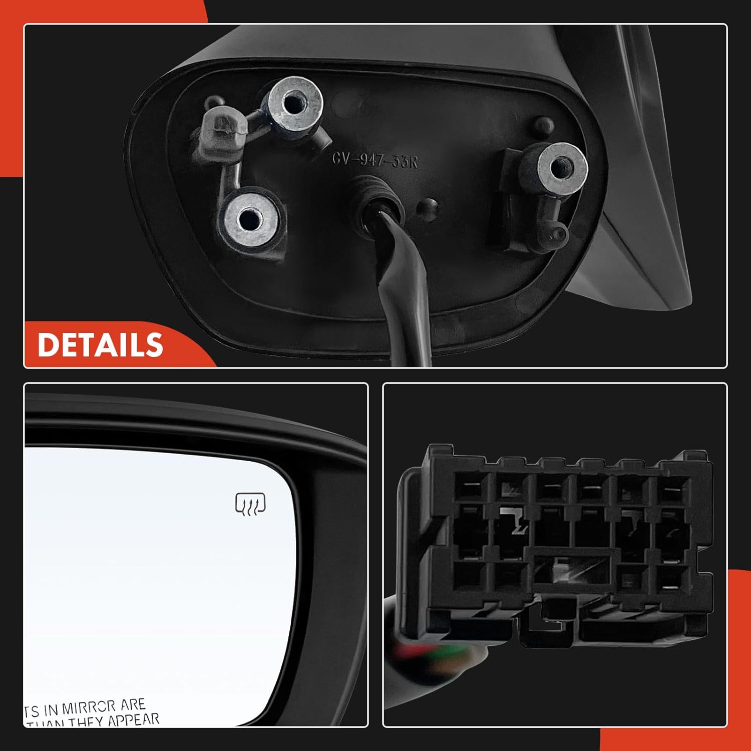 A-Premium Passenger Side Power Door Mirror - Compatible with Subaru Impreza 2015-2016, Crosstrek 2016-2017, XV Crosstrek 2015, WRX - Heated Manual Folding Black Outside Rear View Mirror w/Turn Signal