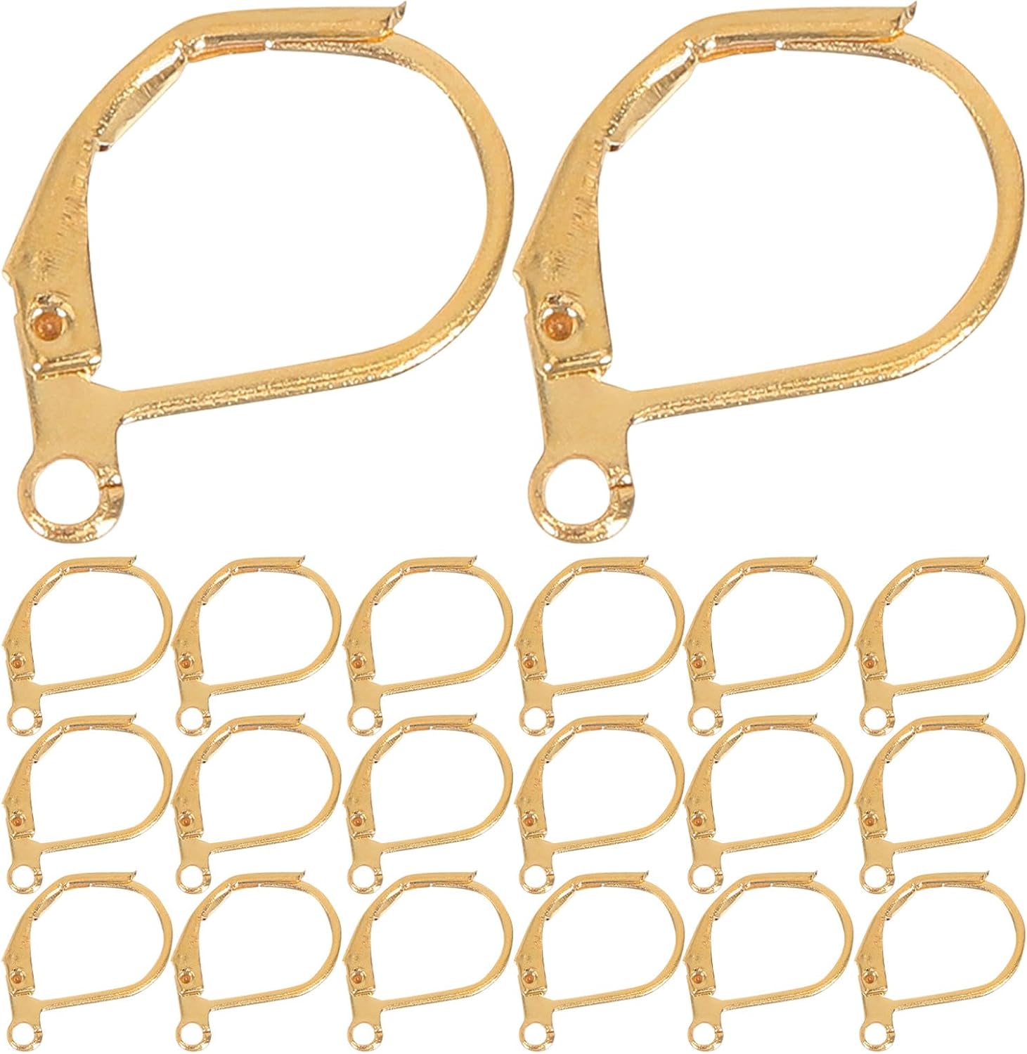 Luxshiny 100pcs French Hook Earring Wires Iron D Shaped Earwire Hooks