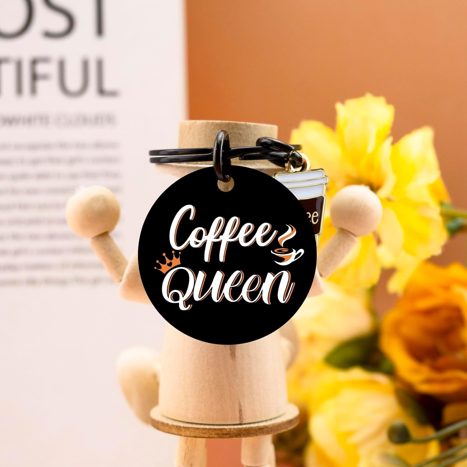 Coffee Gifts for Women Cool Coffees Queen Keychain Gifts for Coffee Lovers Women Friend Coworker Coffees Stuff Accessories Christmas Stocking Stuffers for Woman Teen Girls - Image 6
