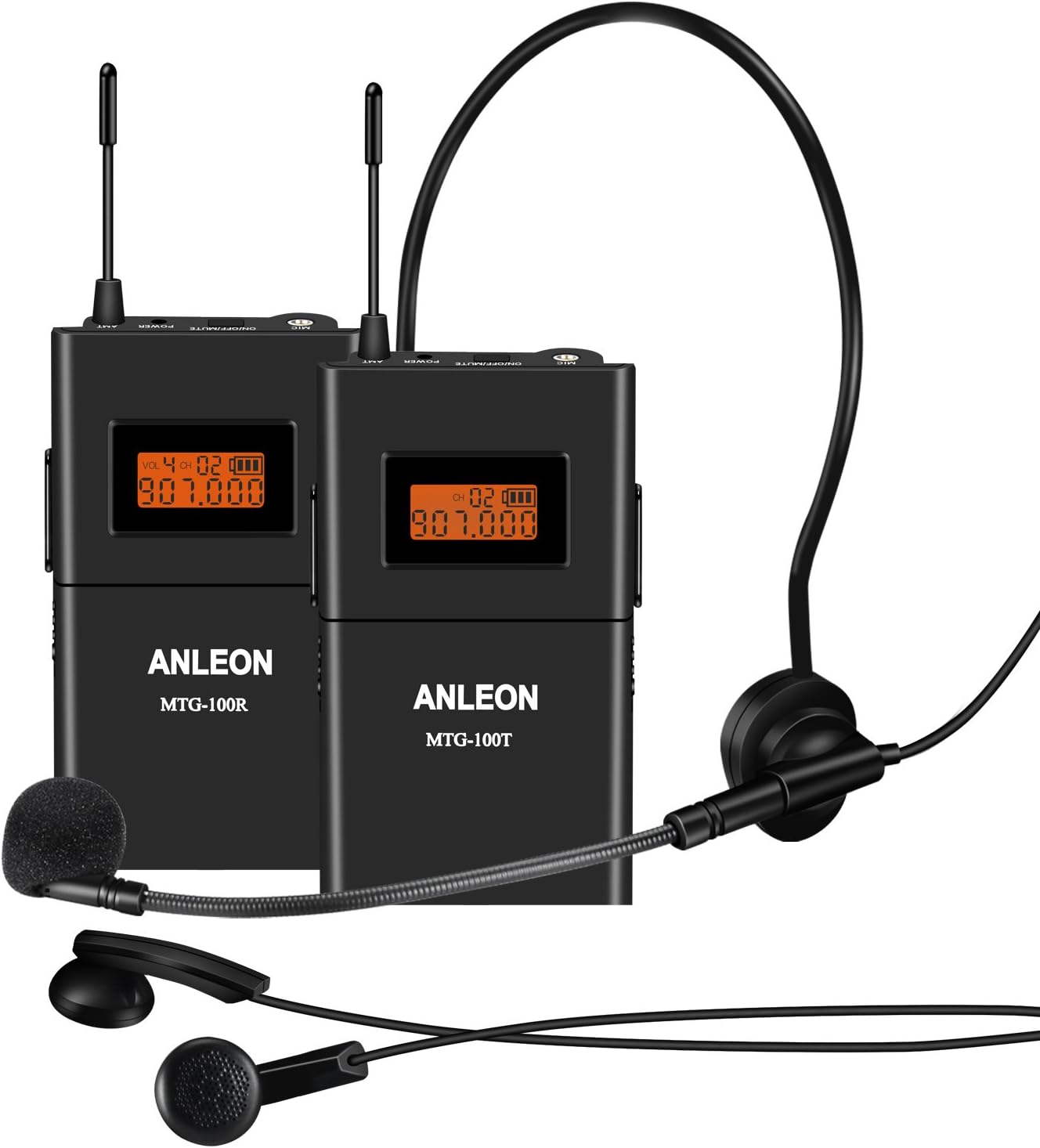 ANLEON Tour Guide Wireless System Church System MTG-100 1 Transmitter 1Receiver