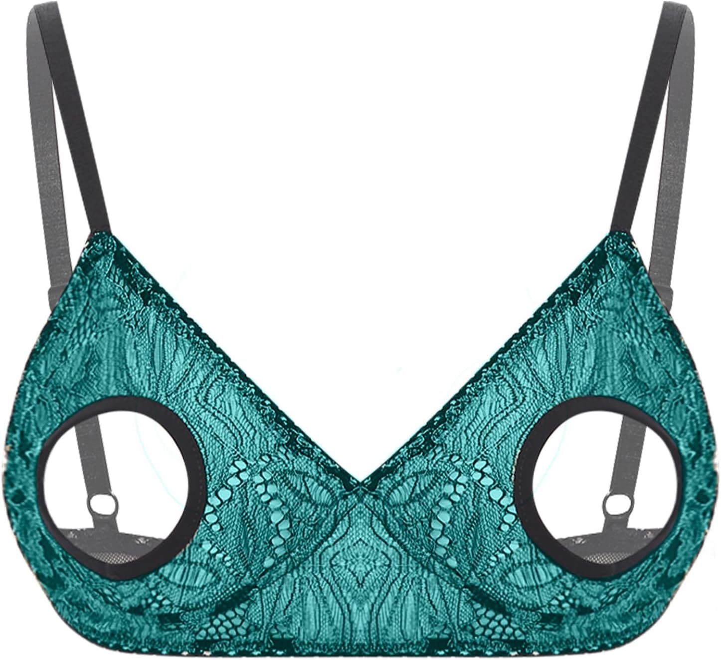 Linjinx Women's Lingerie Lace Cutout Bra Tops Open Nipples Adjustable Straps Brassiere Bralette
