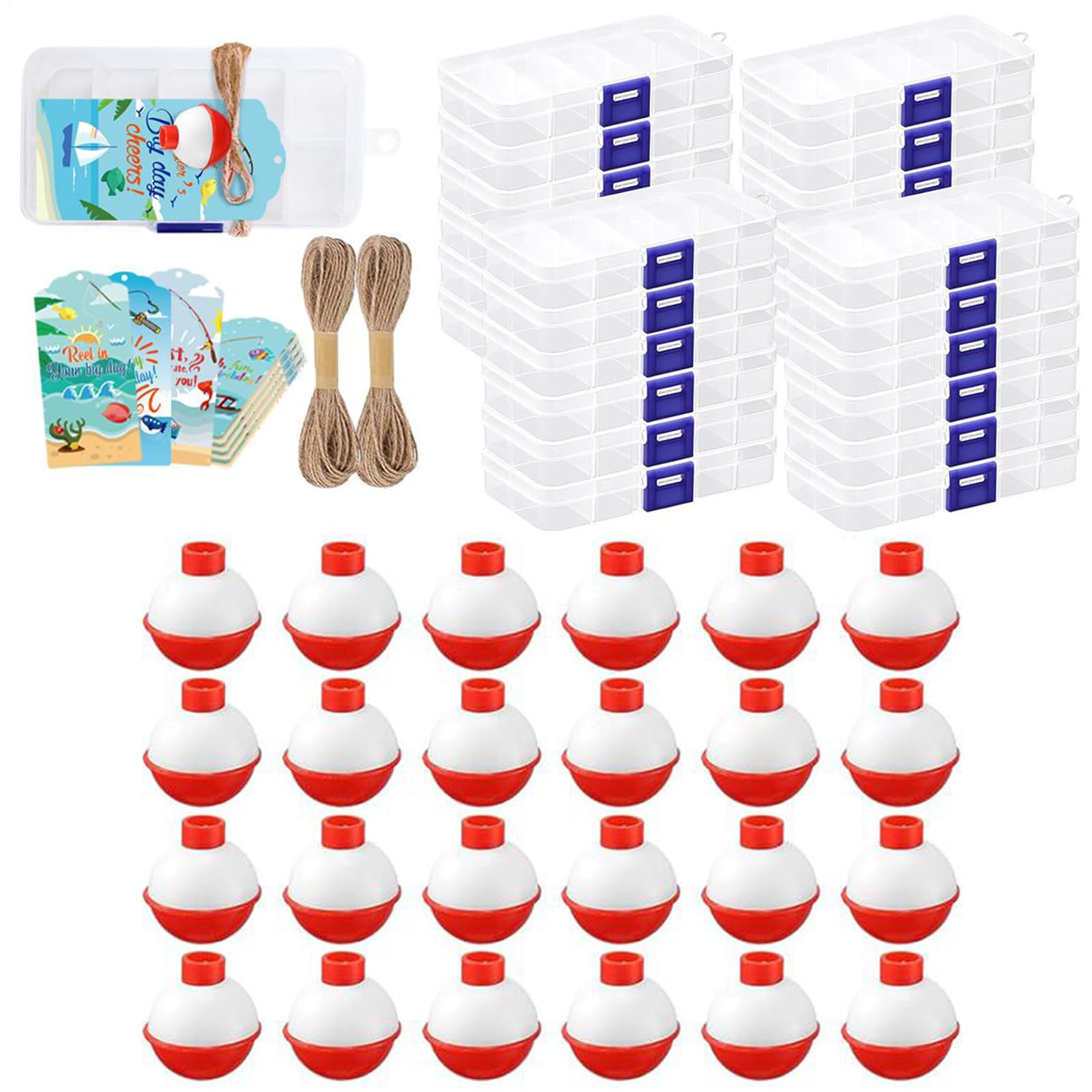 Scatola per attrezzatura | Dettagli per feste, scatola di piccole dimensioni, con amo e biglietto di ringraziamento | Accessori a tema pesce per regalo: uomini, donne, bambini, adolescenti e giovani