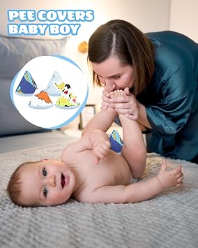 16 Pcs Coral Velvet Pee Covers Baby Boy, Strong Water Absorption Reusable Pee Shield, Diaper Changing Accessory for Baby Boys (16)