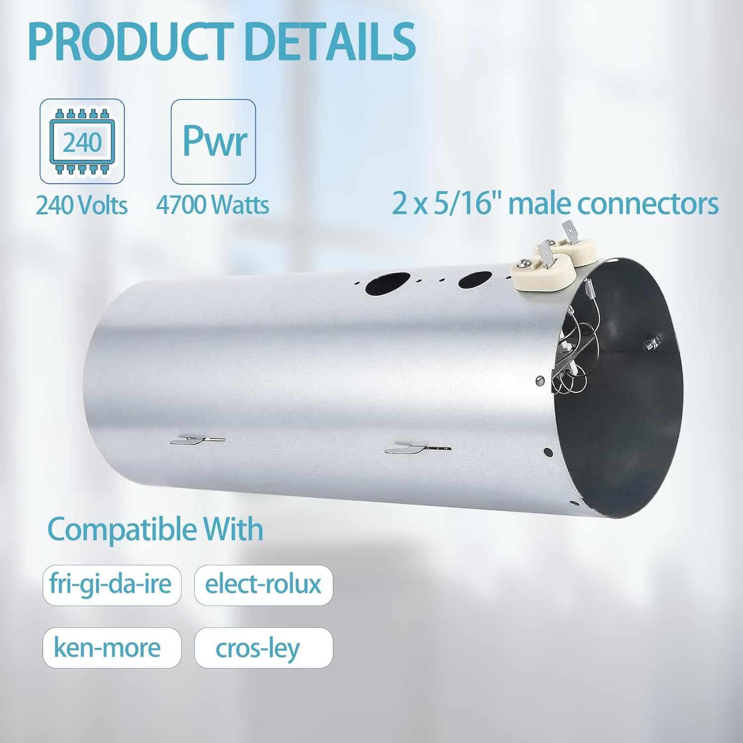 Dryer Heating Element Kit Compatible With fri-gi-da-ire EIMED60LT4 FFQE5000QW1 FAQE7077KB0 FFRE1001PW0 LAQE7011KW0 FFSE5115PW3 FAQE7017KR0 EFDE317TIW1 EFME517STT0 EFME617STT0 EFME627UIW1 EIMED60JIW6