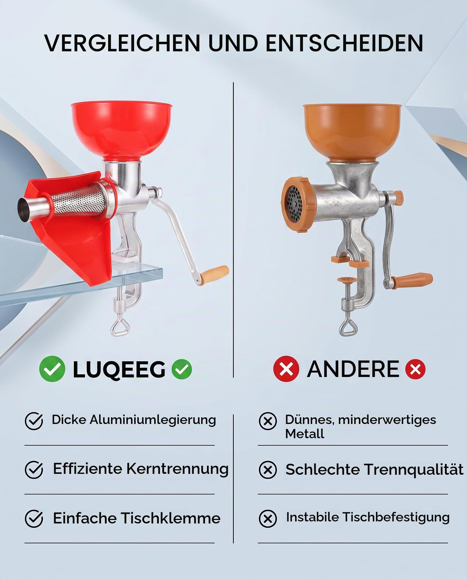 Tomatenpresse mit Großem Fassungsvermögen, Separate Schale und Kerne, Edelstahlfilter, für den Einsatz Getränkegeschäft Geeignet Zum Auspressen von Tomaten
