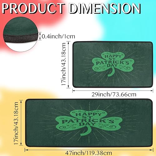 Miniatura 9 de GUYOS Tapete de cocina de bambú con patrones de agua que cae 2 piezas tapetes acolchados antifatiga para suelo de cocina de 47 x 17 pulgadas29 x 17