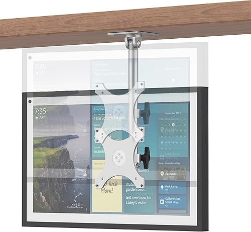 Miniatura 9 de Soporte para debajo del gabinete de cocina compatible con Echo Show 15, altura ajustable, soporte giratorio de inclinación giratoria, hacia adelante