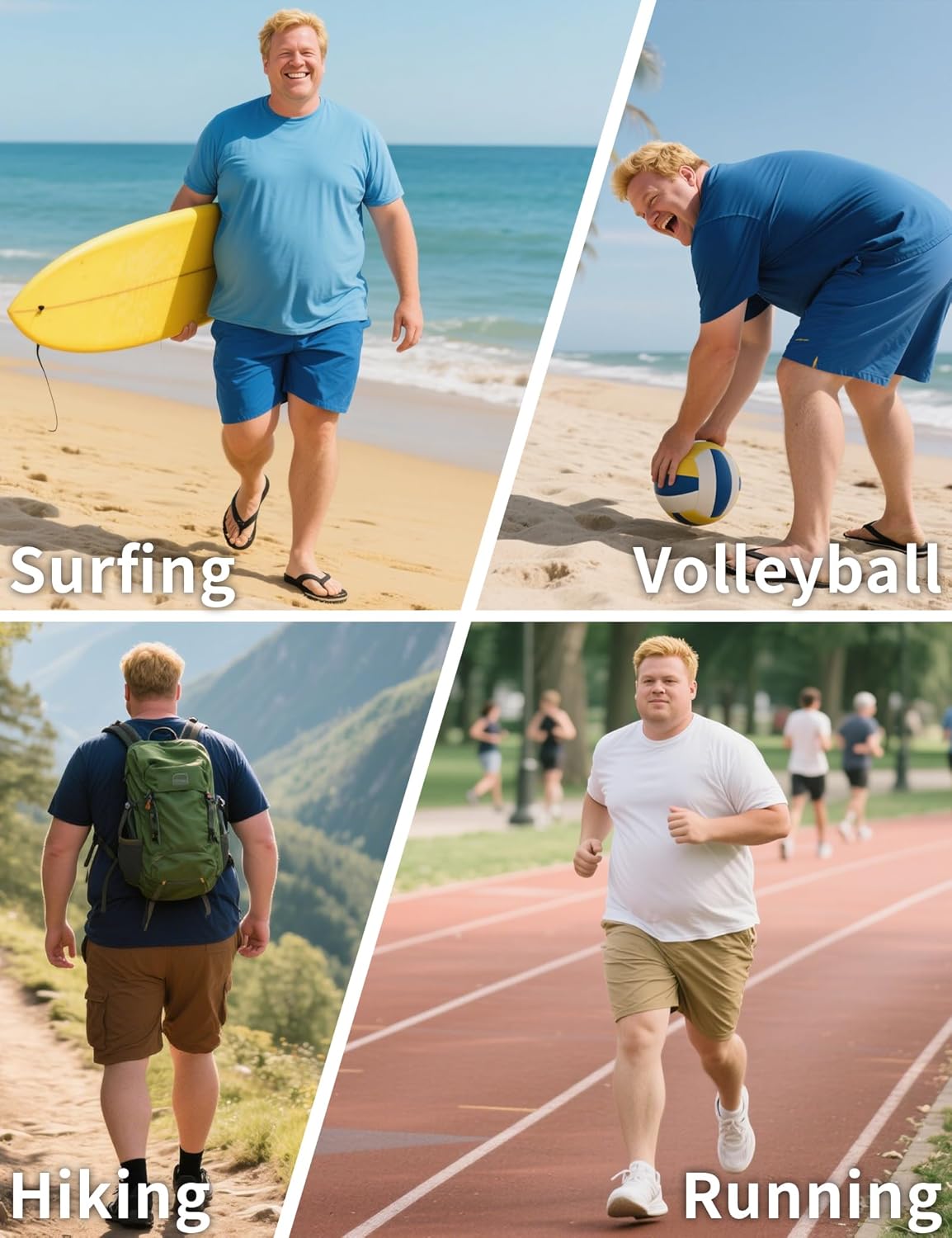 Mens Big and Tall Swim Shirt Sun Protection UPF 50+ Rash Gard Quick Dry T-Shirt (2XL-8XL) - Image 6