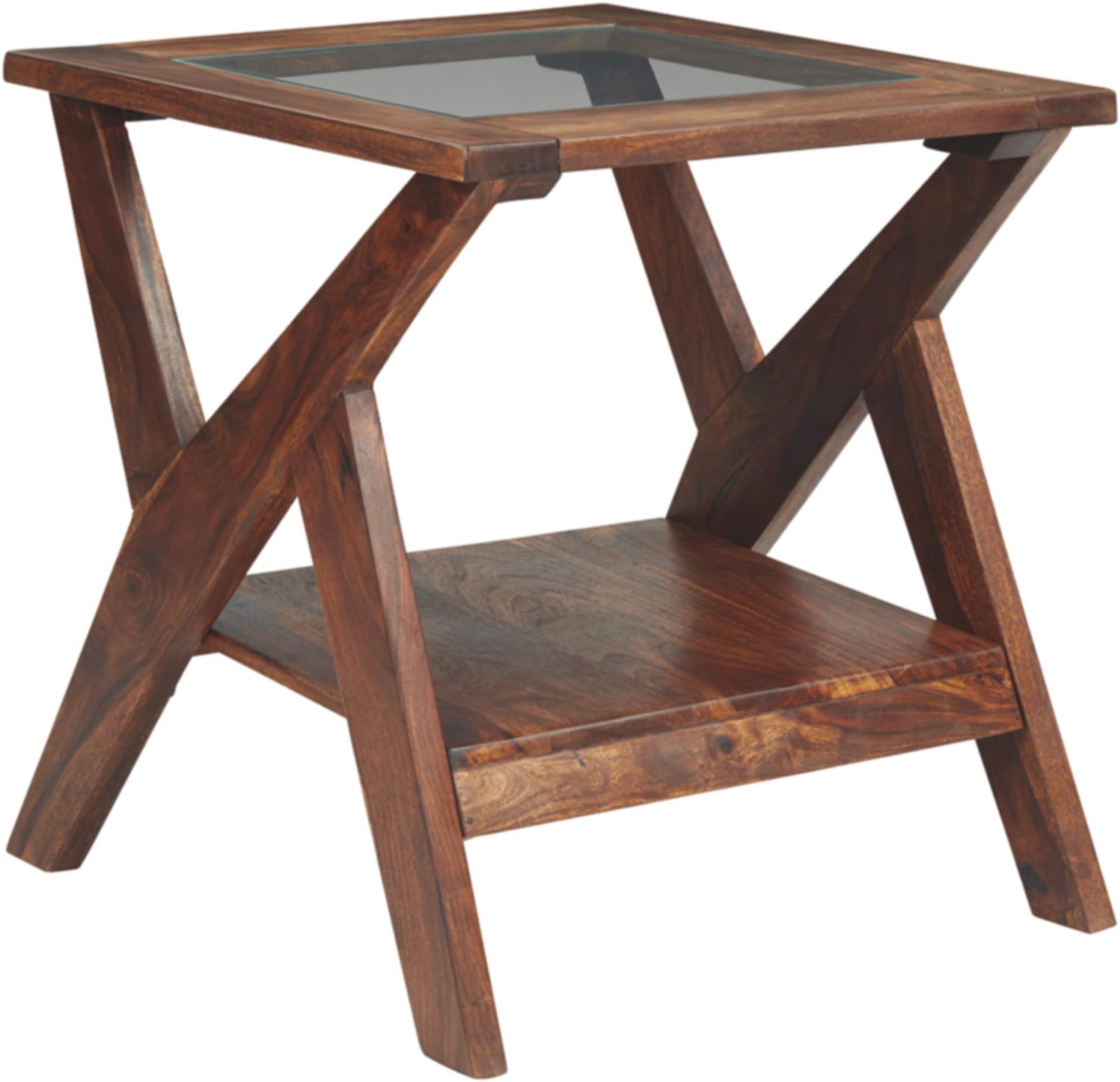 Signature Design by Ashley Charzine Rectangular Urban Wood End Table, Warm Brown