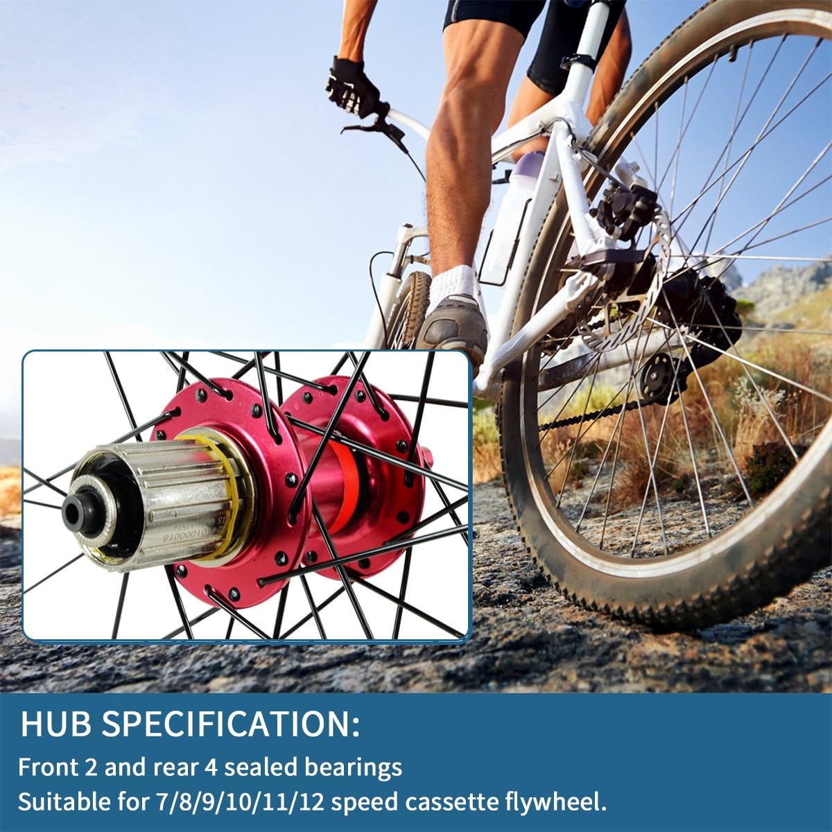 MTB Wheelset 26/27.5/29 Pollici Disco/Freno A Cerchio Ruota Anteriore Della Bicicletta Posteriore 32 Raggi Mountain Bike Cerchi 7 8 9 10 11 12 Velocità Cassette QR Hub