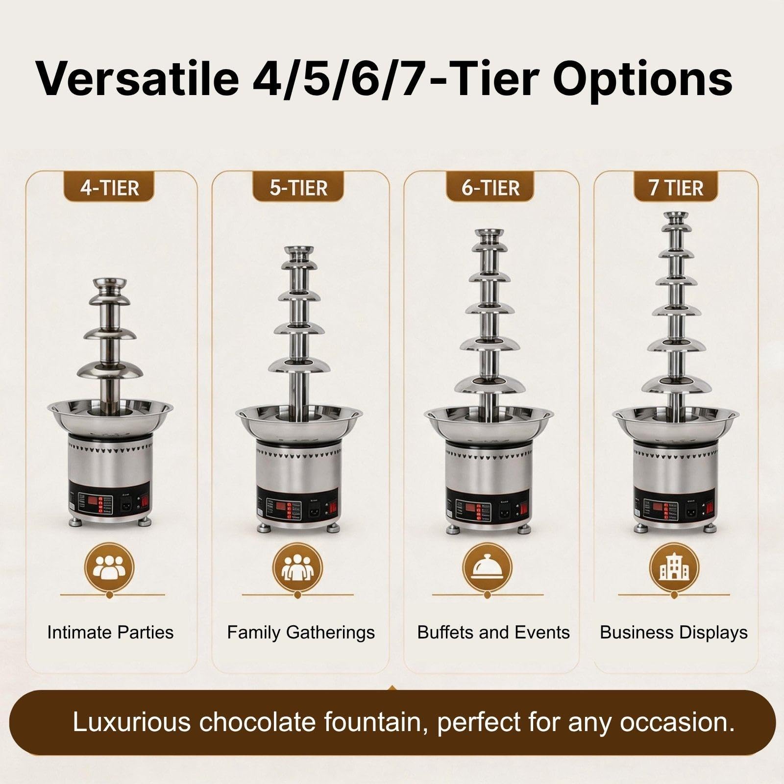 Máquina Comercial de Fuente de Chocolate 6Tier