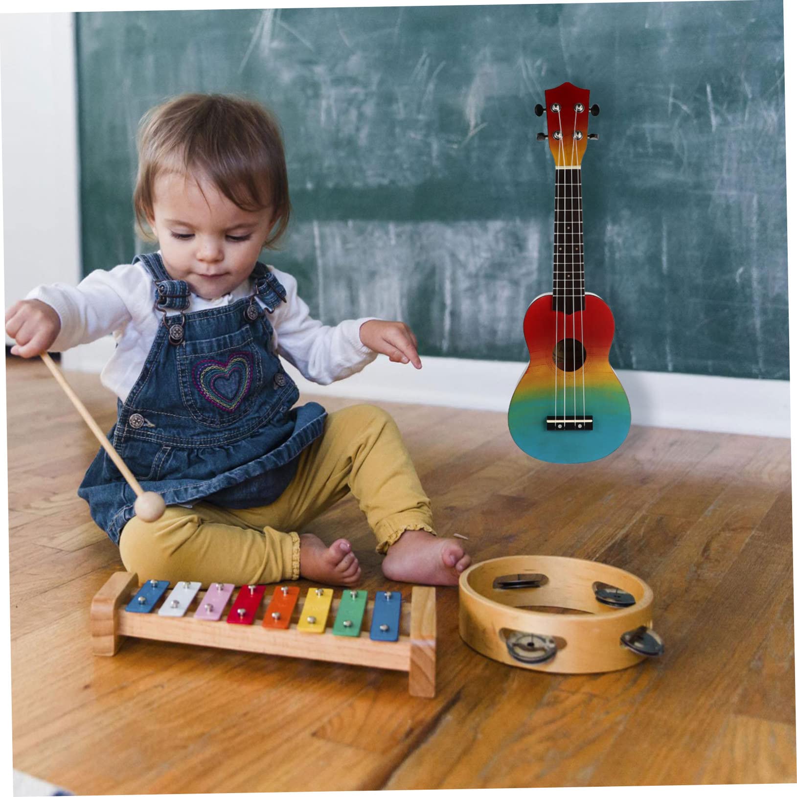 Regenbogen Ukulele für Kinder Anfänger mit Tasche