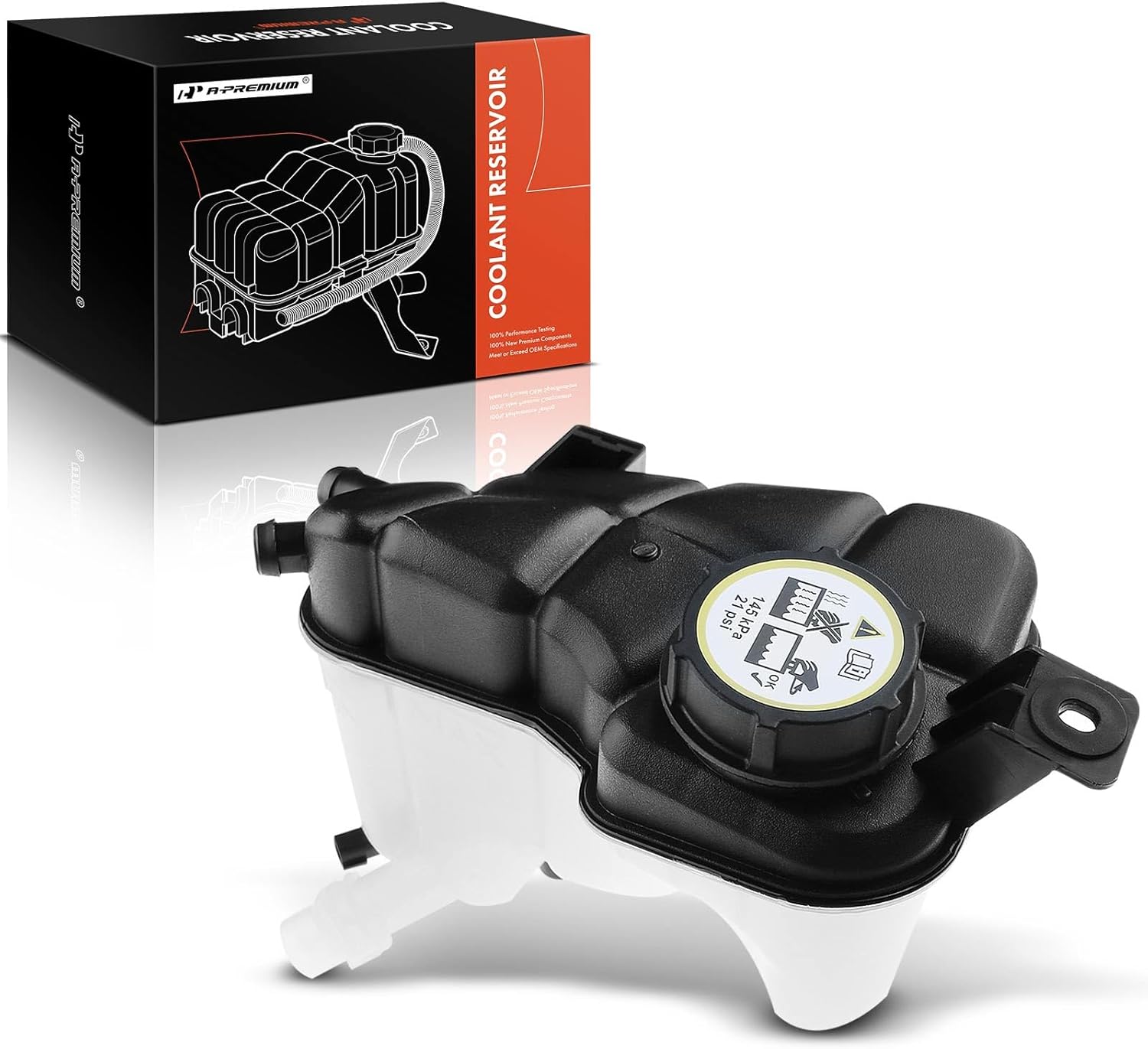 A-Premium Engine Coolant Overflow Recovery Reservoir Tank [with Cap & Sensor] Compatible with Land Rover LR2, Range Rover Evoque 2012-2015 & Volvo S60, S80, V60 Cross Country, XC60, XC70, [fits 2.0L]